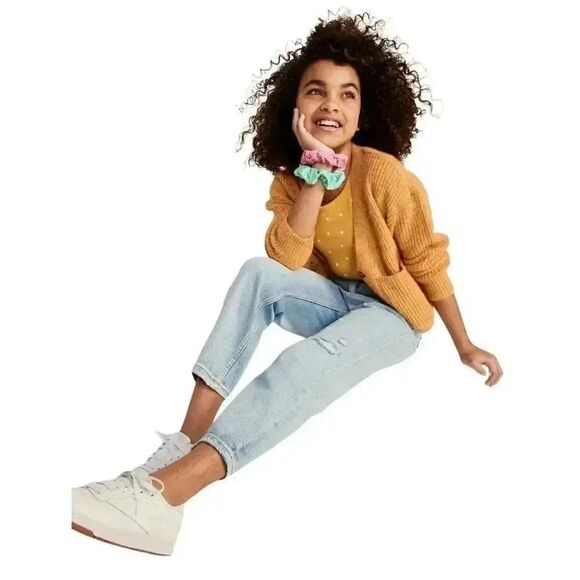 Old Navy High-Waisted Slouchy Straight Built-In Tough Jeans for Girls - Picture 2 of 14